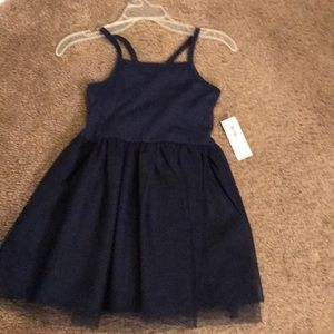 Navy blue dress.